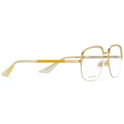 Gucci - Square Metal Sunglasses - Gold - Gucci Eyewear - Avvenice
