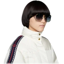 Gucci - Square Metal Sunglasses - Grey - Gucci Eyewear - Avvenice