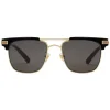 Gucci - Square Metal Sunglasses - Gold and Black Acetate - Gucci Eyewear - Avvenice