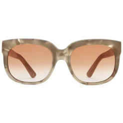 Gucci - Square Rectangular Frame Acetate Sunglasses - Pearl Acetate With Taupe Varnish  - Gucci Eyewear - Avvenice