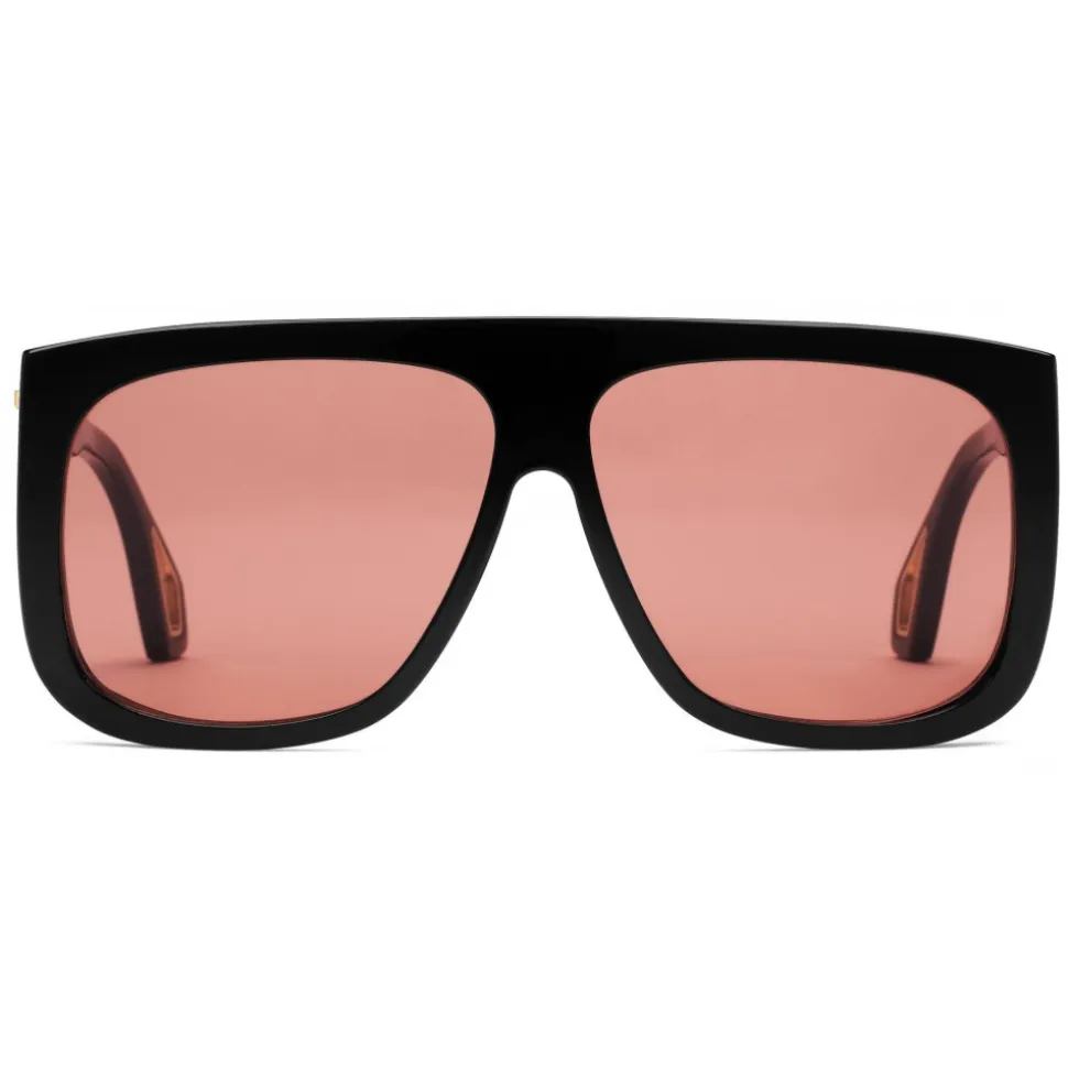 Gucci - Square Sunglasses with Side Protections - Glossy Black Acetate - Gucci Eyewear - Avvenice