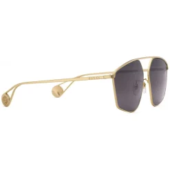 Gucci - Square Sunglasses with Optimal Fit - Gold Metal Frame - Gucci Eyewear - Avvenice