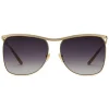 Gucci - Square-Frame Sunglasses - Gold Grey - Gucci Eyewear - Avvenice