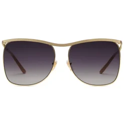 Gucci - Square-Frame Sunglasses - Gold Grey - Gucci Eyewear - Avvenice