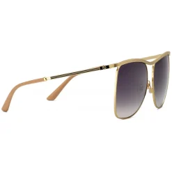 Gucci - Square-Frame Sunglasses - Gold Grey - Gucci Eyewear - Avvenice