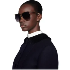 Gucci - Square-Frame Sunglasses - Gold Grey - Gucci Eyewear - Avvenice