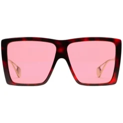 Gucci - Square-Frame Sunglasses - Cherry Red - Gucci Eyewear - Avvenice
