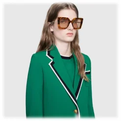 Gucci - Square-Frame Sunglasses - Tortoiseshell Acetate - Gucci Eyewear - Avvenice