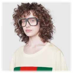 Gucci - Sunglasses Gucci-Dapper Dan - Black with Crystals - Gucci Eyewear - Avvenice