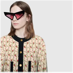 Gucci - Sunglasses with Mask Frame - Glossy Black - Gucci Eyewear - Avvenice