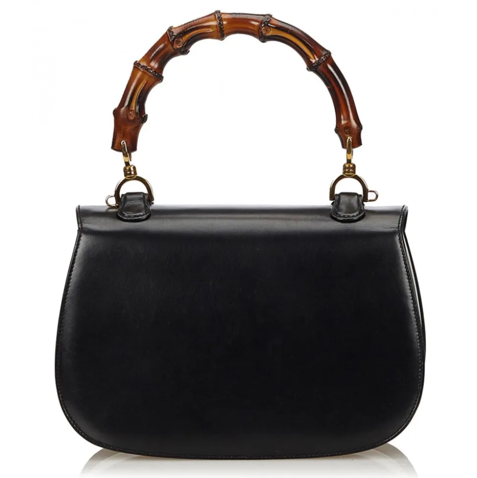 Gucci Vintage - Bamboo Leather Bag - Black - Leather Handbag - Luxury High Quality - Avvenice