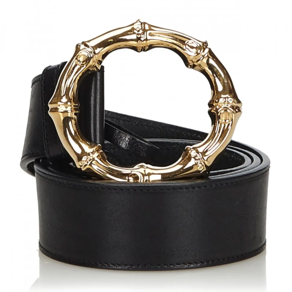 Gucci Vintage - Bamboo Leather Belt - Black - Leather Belt - Luxury High Quality - Avvenice