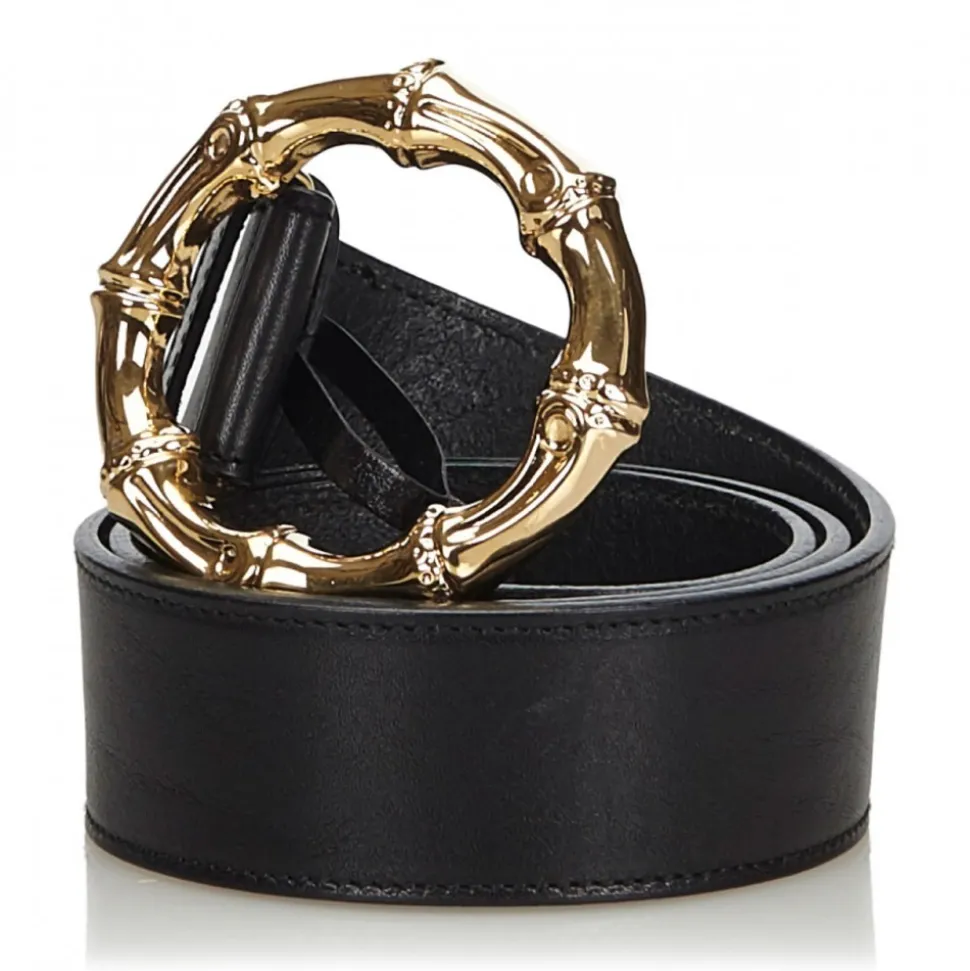 Gucci Vintage - Bamboo Leather Belt - Black - Leather Belt - Luxury High Quality - Avvenice