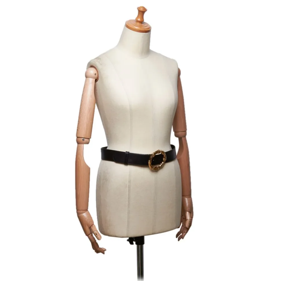 Gucci Vintage - Bamboo Leather Belt - Black - Leather Belt - Luxury High Quality - Avvenice