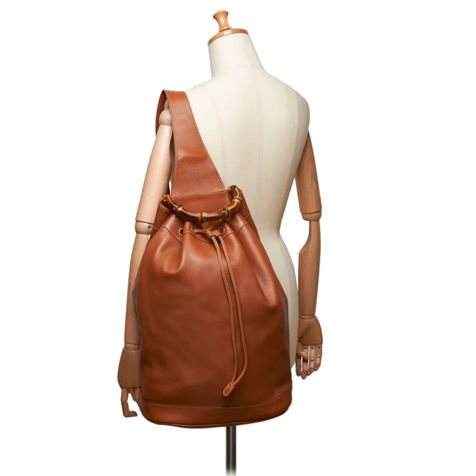 Gucci Vintage - Bamboo Leather Backpack - Brown - Leather Backpack - Luxury High Quality - Avvenice