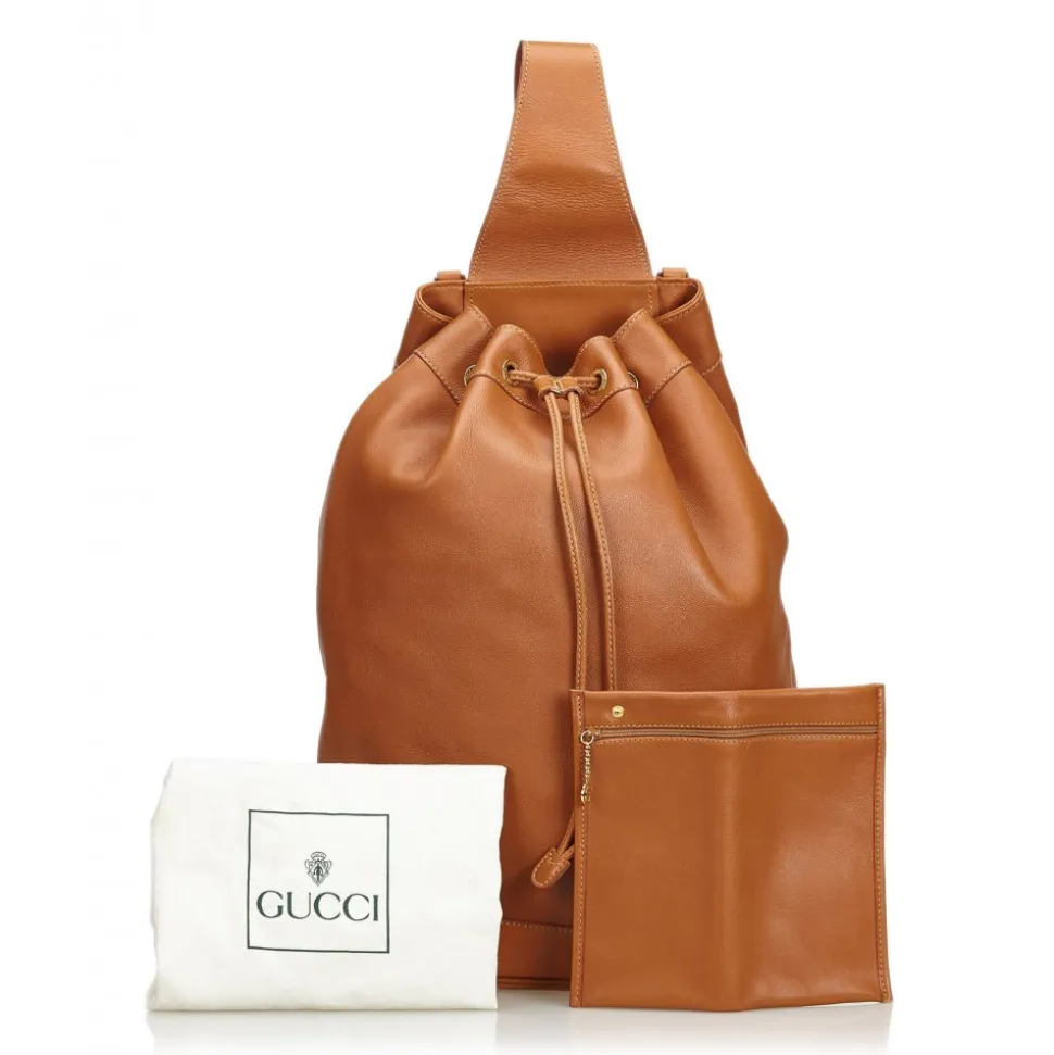 Gucci Vintage - Bamboo Leather Backpack - Brown - Leather Backpack - Luxury High Quality - Avvenice