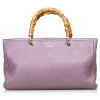 Gucci Vintage - Bamboo Leather Shopper Bag - Purple - Leather Handbag - Luxury High Quality - Avvenice