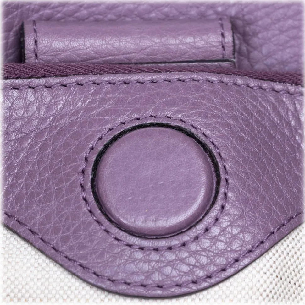 Gucci Vintage - Bamboo Leather Shopper Bag - Purple - Leather Handbag - Luxury High Quality - Avvenice