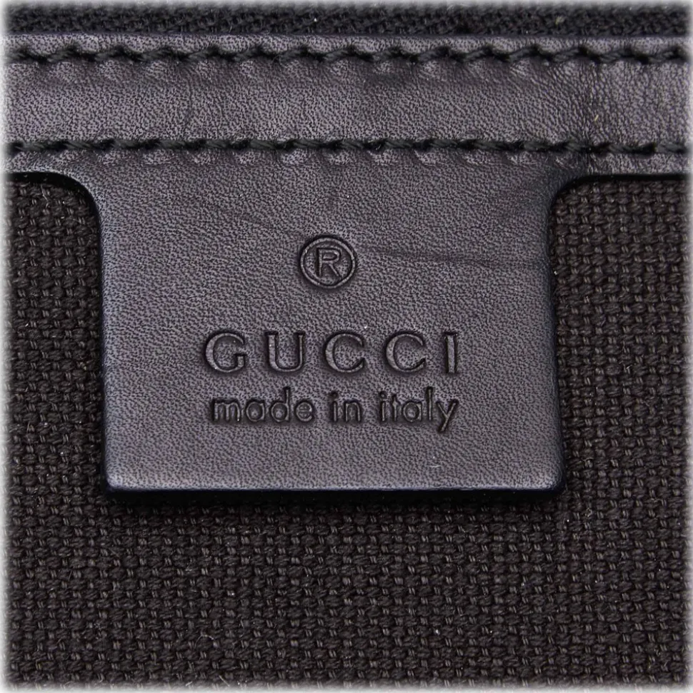 Gucci Vintage - Brocade Leather Stirrup Tote Bag - Black - Leather Handbag - Luxury High Quality - Avvenice