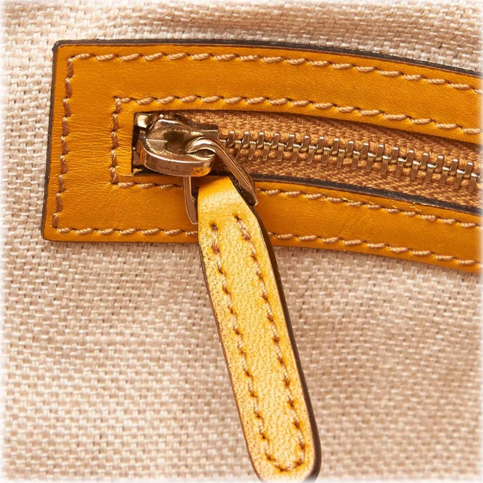 Gucci Vintage - Canvas Craft Tote Bag - White - Leather Handbag - Luxury High Quality - Avvenice