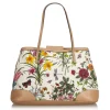 Gucci Vintage - Canvas Floral Tote Bag - White - Leather Handbag - Luxury High Quality - Avvenice