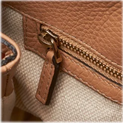 Gucci Vintage - Canvas Floral Tote Bag - White - Leather Handbag - Luxury High Quality - Avvenice