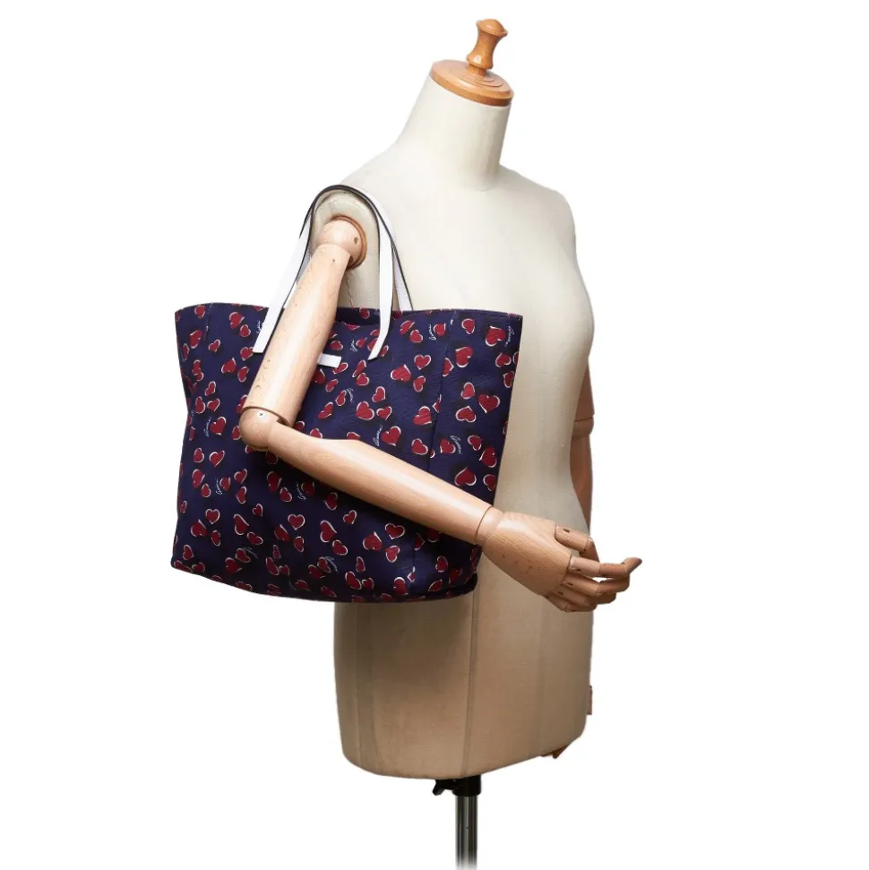 Gucci Vintage - Canvas Heartbeat Tote Bag - Blue - Leather Handbag - Luxury High Quality - Avvenice