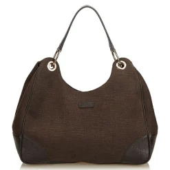 Gucci Vintage - Canvas Hobo Bag - Brown - Leather Handbag - Luxury High Quality - Avvenice