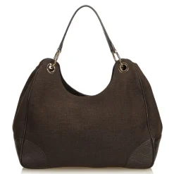 Gucci Vintage - Canvas Hobo Bag - Brown - Leather Handbag - Luxury High Quality - Avvenice