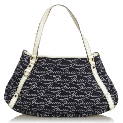 Gucci Vintage - Canvas Pelham Tote Bag - Blue - Leather Handbag - Luxury High Quality - Avvenice