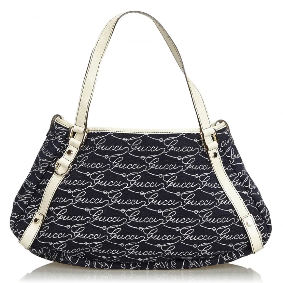 Gucci Vintage - Canvas Pelham Tote Bag - Blue - Leather Handbag - Luxury High Quality - Avvenice