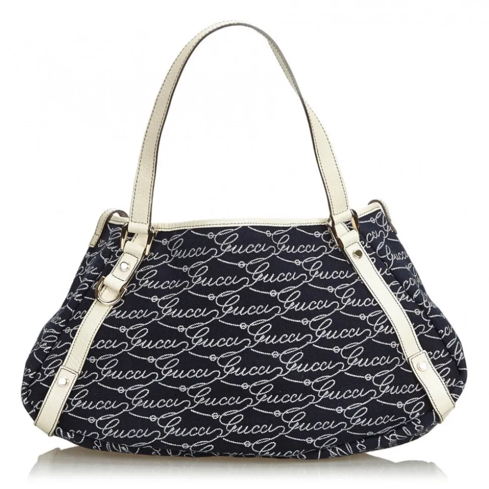 Gucci Vintage - Canvas Pelham Tote Bag - Blue - Leather Handbag - Luxury High Quality - Avvenice