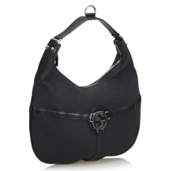 Gucci Vintage - Canvas Reins Hobo Bag - Black - Leather Handbag - Luxury High Quality - Avvenice