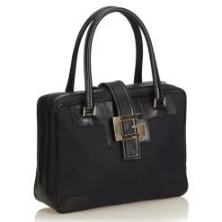 Gucci Vintage - Canvas Tote Bag - Black - Leather Handbag - Luxury High Quality - Avvenice