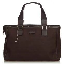 Gucci Vintage - Canvas Tote Bag - Brown - Leather Handbag - Luxury High Quality - Avvenice