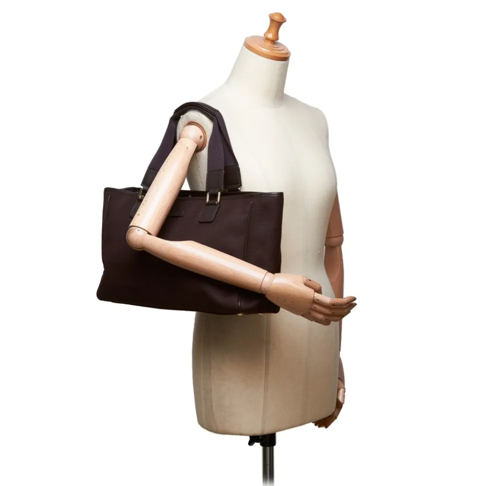 Gucci Vintage - Canvas Tote Bag - Brown - Leather Handbag - Luxury High Quality - Avvenice