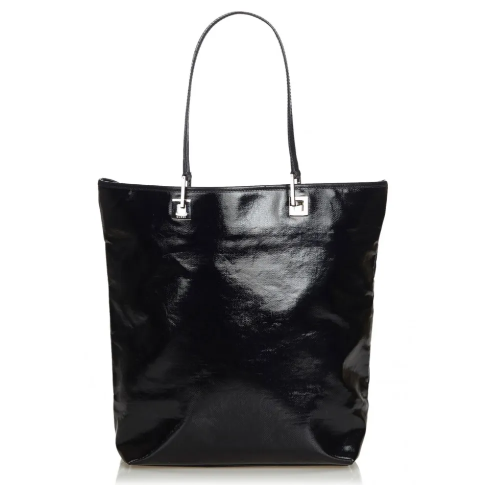 Gucci Vintage - Coated Canvas Tote Bag - Black - Leather Handbag - Luxury High Quality - Avvenice