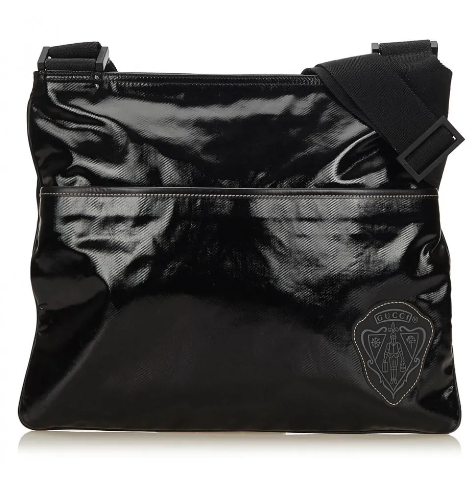 Gucci Vintage - Coated Canvas Crossbody Bag - Black - Leather Handbag - Luxury High Quality - Avvenice