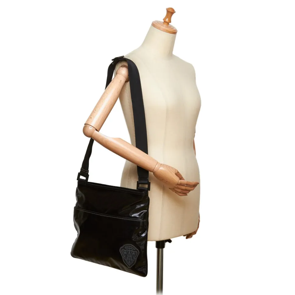 Gucci Vintage - Coated Canvas Crossbody Bag - Black - Leather Handbag - Luxury High Quality - Avvenice