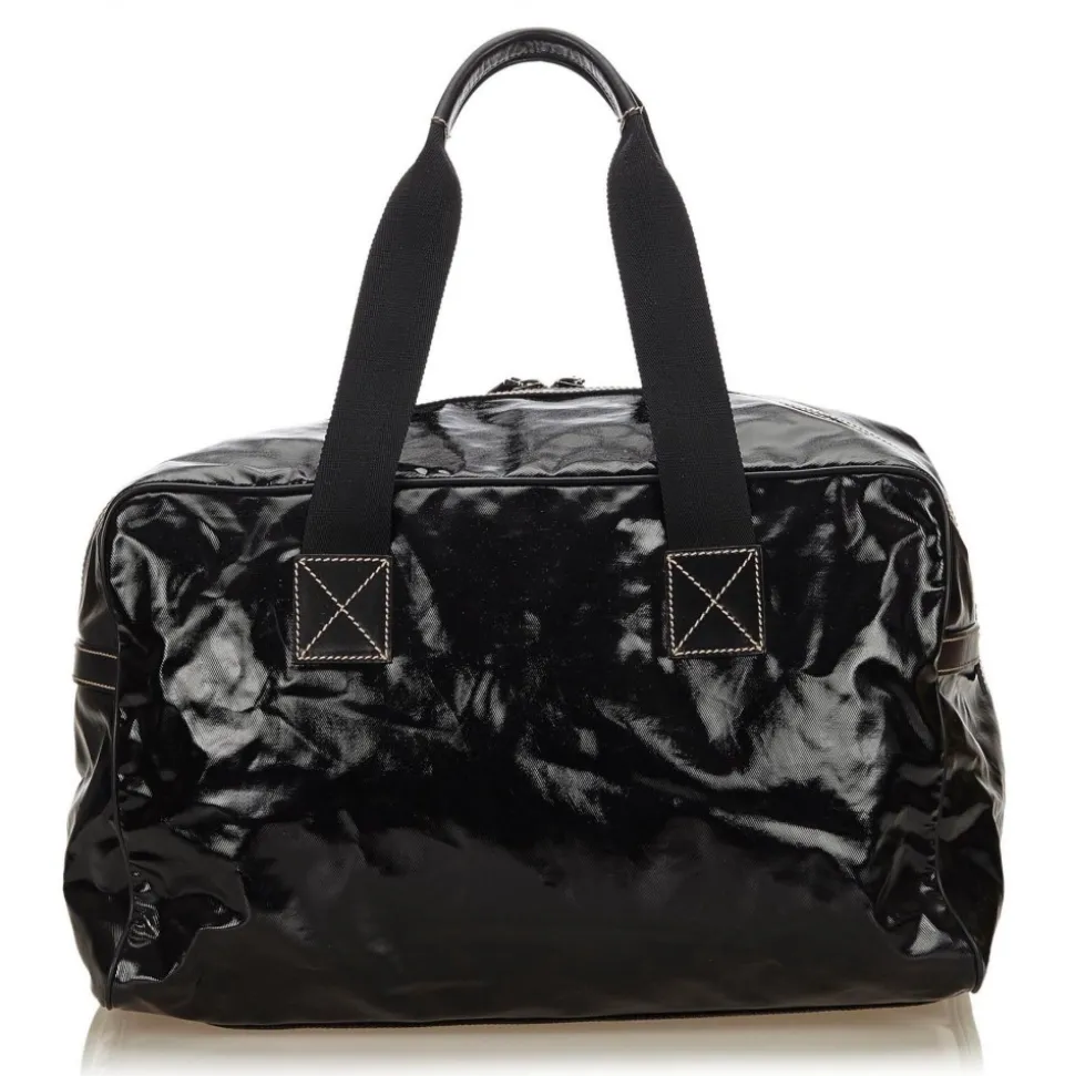 Gucci Vintage - Coated Canvas Travel Bag - Black - Leather Handbag - Luxury High Quality - Avvenice
