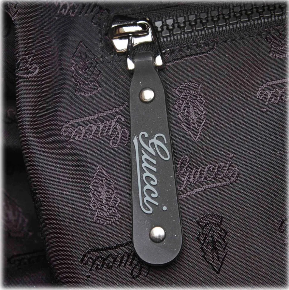 Gucci Vintage - Coated Canvas Travel Bag - Black - Leather Handbag - Luxury High Quality - Avvenice