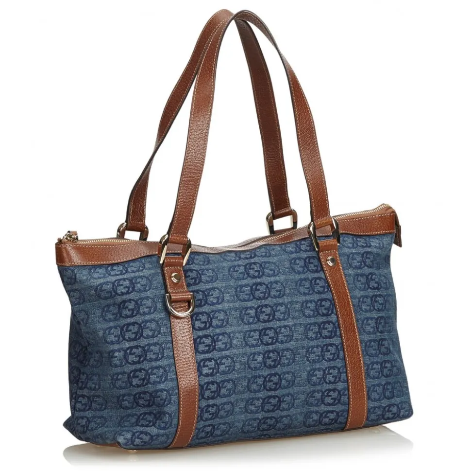 Gucci Vintage - Denim Tote Bag - Blue - Leather Handbag - Luxury High Quality - Avvenice