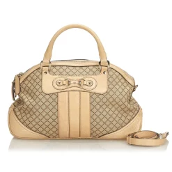 Gucci Vintage - Diamante Horsebit Catherine Satchel Bag - Brown - Leather Handbag - Luxury High Quality - Avvenice
