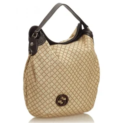 Gucci Vintage - Diamante Jacquard Hobo Bag - Brown - Leather Handbag - Luxury High Quality - Avvenice
