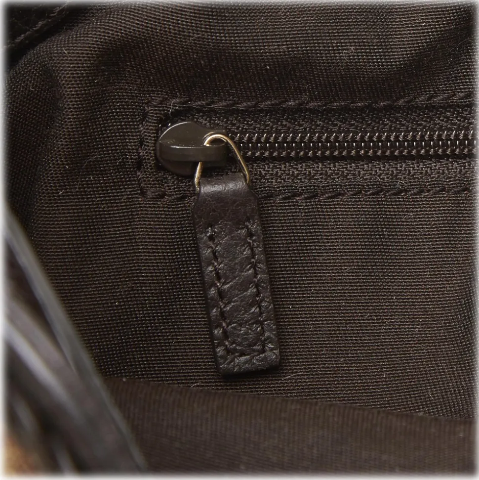 Gucci Vintage - Diamante Jacquard Hobo Bag - Brown - Leather Handbag - Luxury High Quality - Avvenice