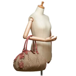 Gucci Vintage - Diamante Jacquard Sukey Handbag Bag - Brown - Leather Handbag - Luxury High Quality - Avvenice