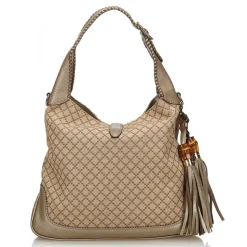 Gucci Vintage - Diamante New Jackie Tassel Satchel Bag - Brown - Leather Handbag - Luxury High Quality - Avvenice