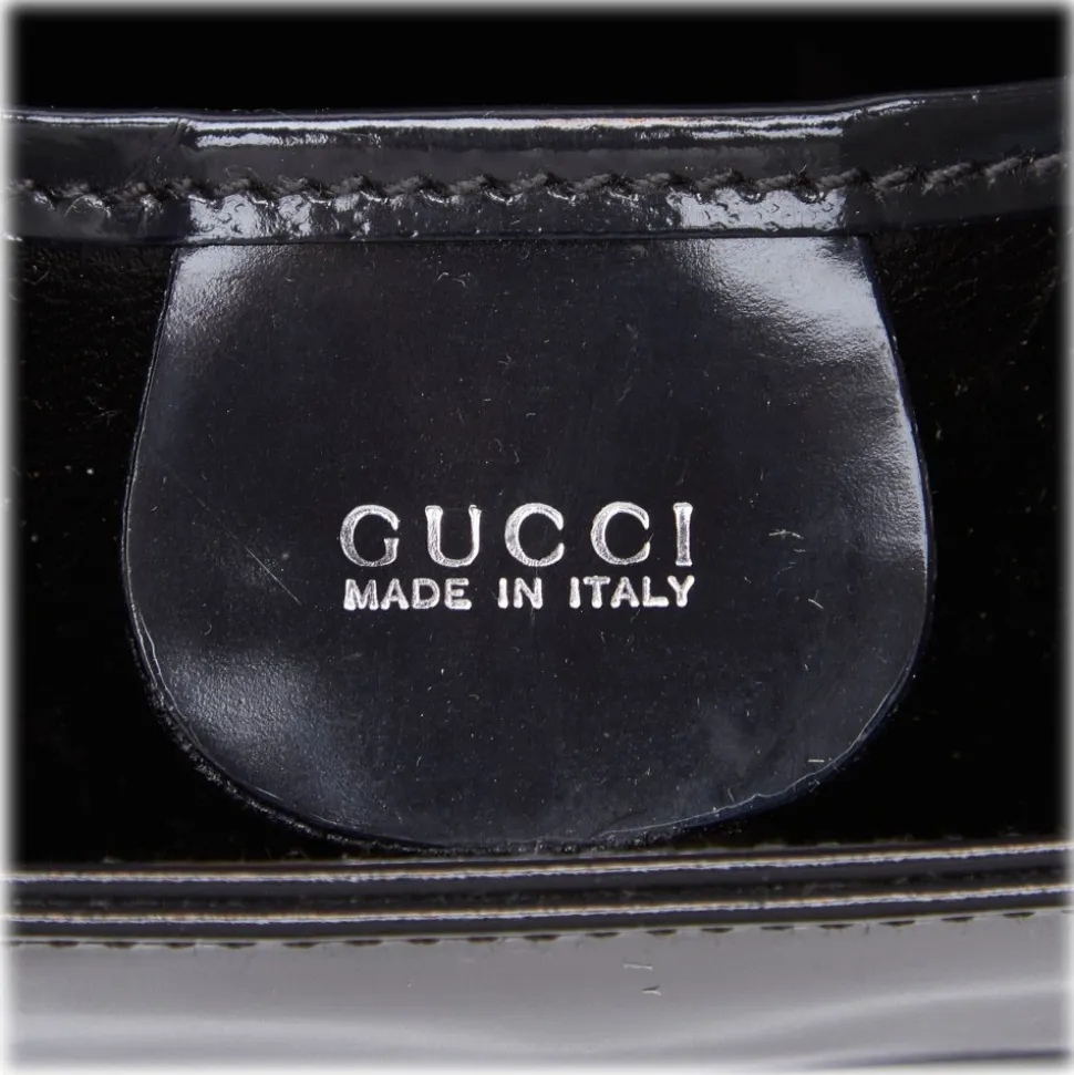 Gucci Vintage - Double G Patent Leather Handbag Bag - Black - Leather Handbag - Luxury High Quality - Avvenice
