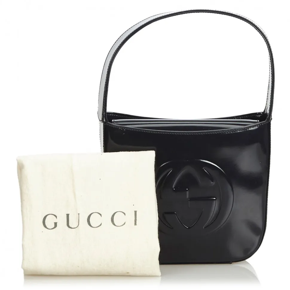 Gucci Vintage - Double G Patent Leather Handbag Bag - Black - Leather Handbag - Luxury High Quality - Avvenice