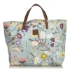 Gucci Vintage - Flora Canvas Tote Bag - Blue - Leather Handbag - Luxury High Quality - Avvenice
